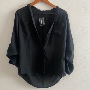 Brand New Express Black Button Up Blouse